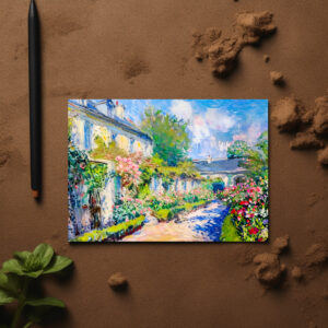 raxxa Postkarte: Impressionist Garden Art Mug Sunlit Garden House