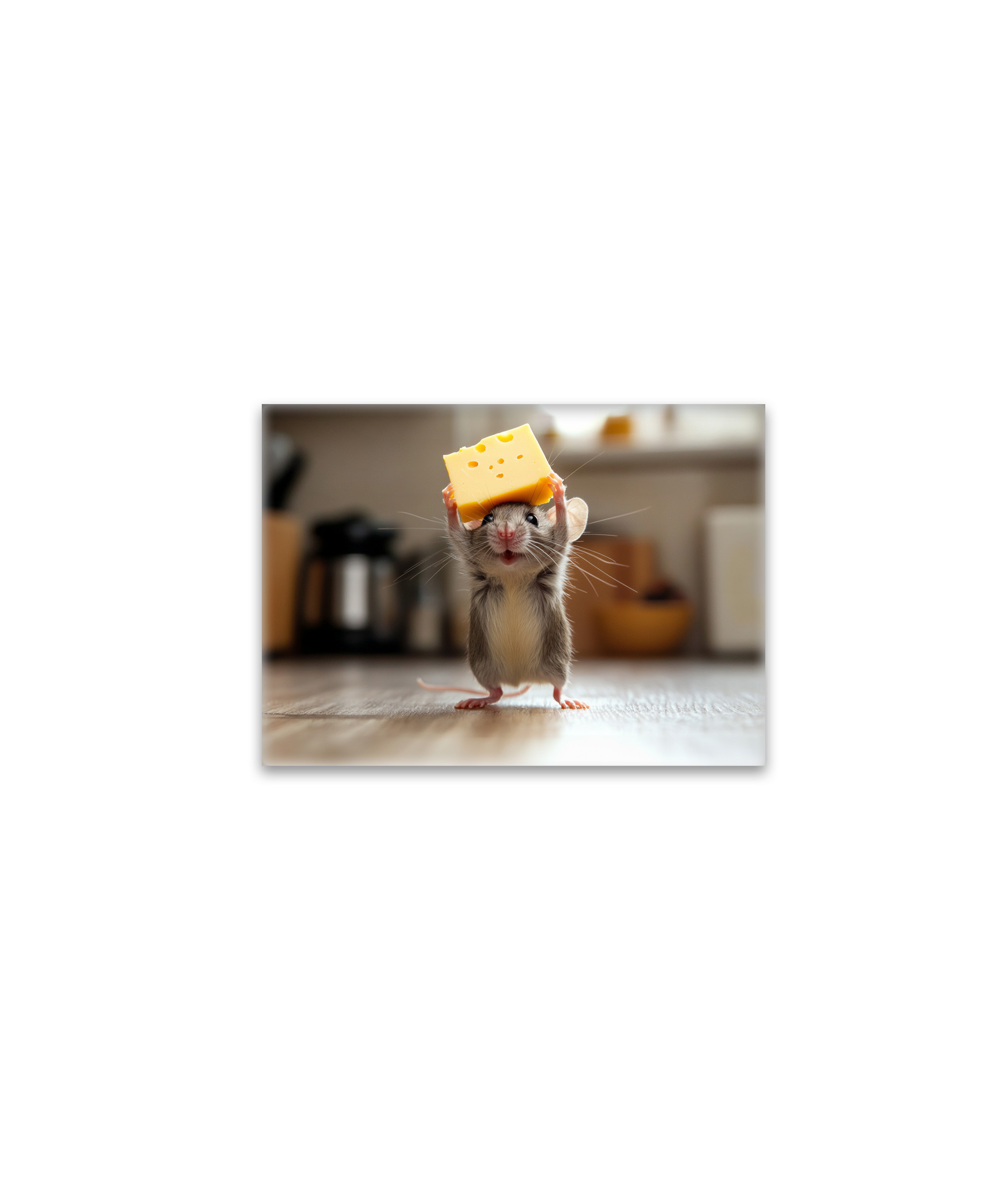 raxxa Glas-Magnet: Mein Stück - drollige Maus und Käse