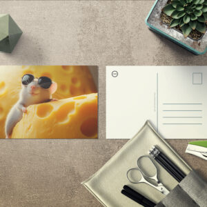 raxxa Postkarte: Mr Cool - Maus mit Käse