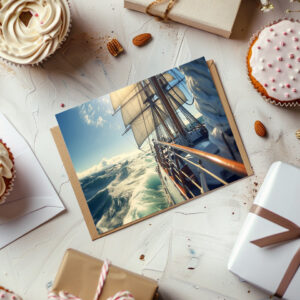 raxxa Postkarte: Blick von einem Segelschiff auf den Horizont