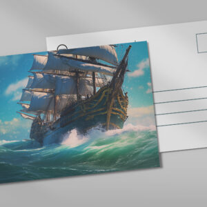 raxxa Postkarte: Historisches Segelschiff auf dem Meer