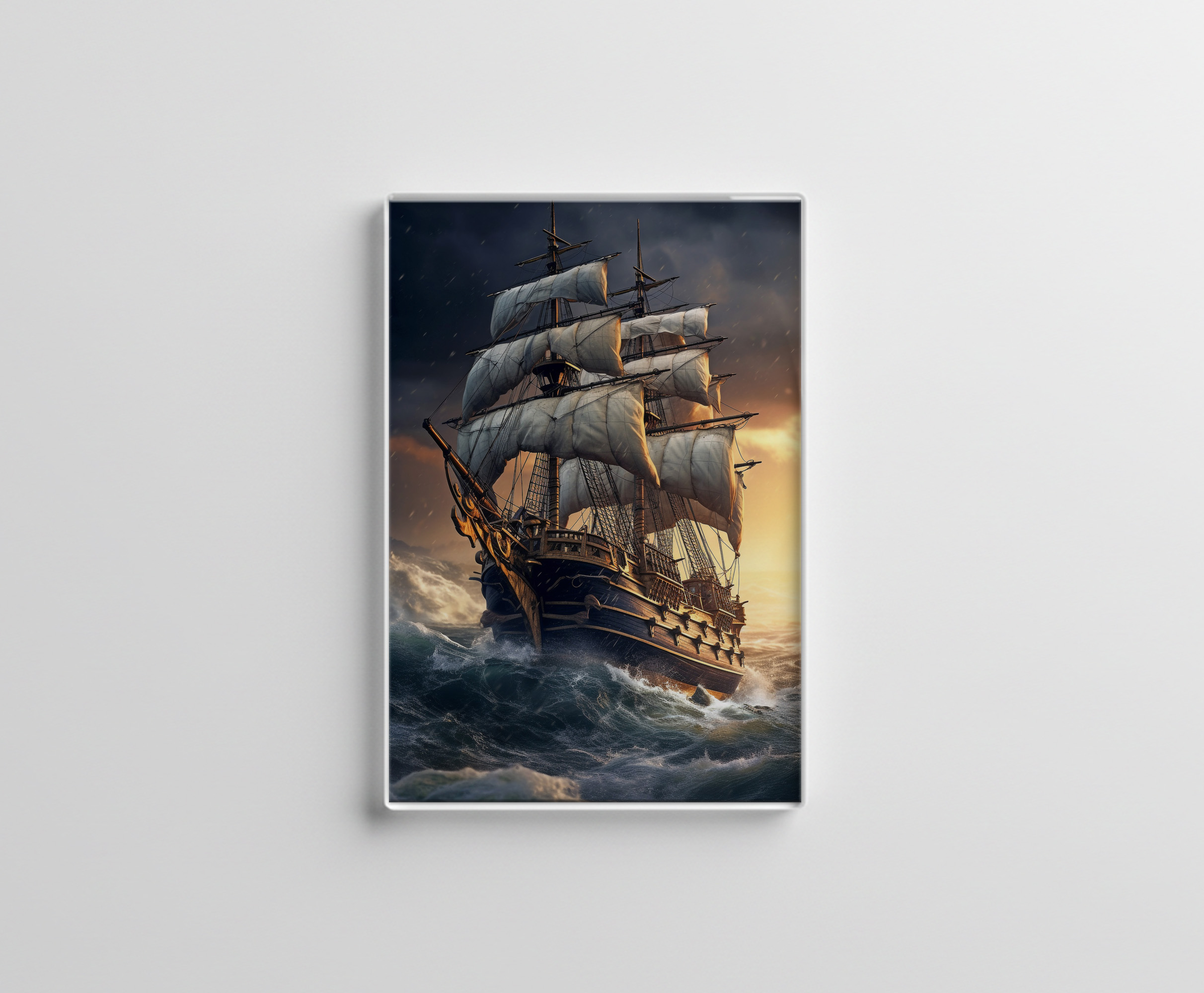 raxxa Glas-Magnet: Segelschiff - Fahrt durch rauhes Wetter