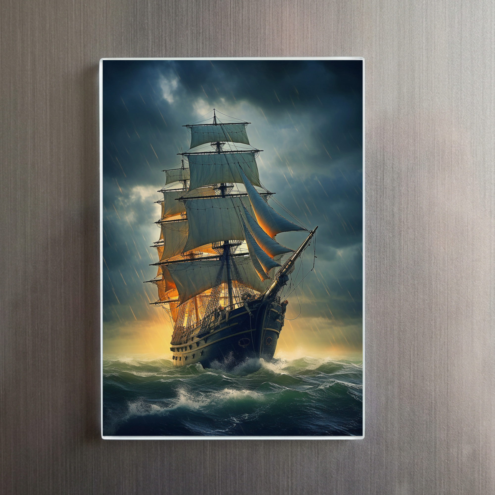 raxxa Glas-Magnet: Historisches Segelschiff im Gegenlicht – Bild 2