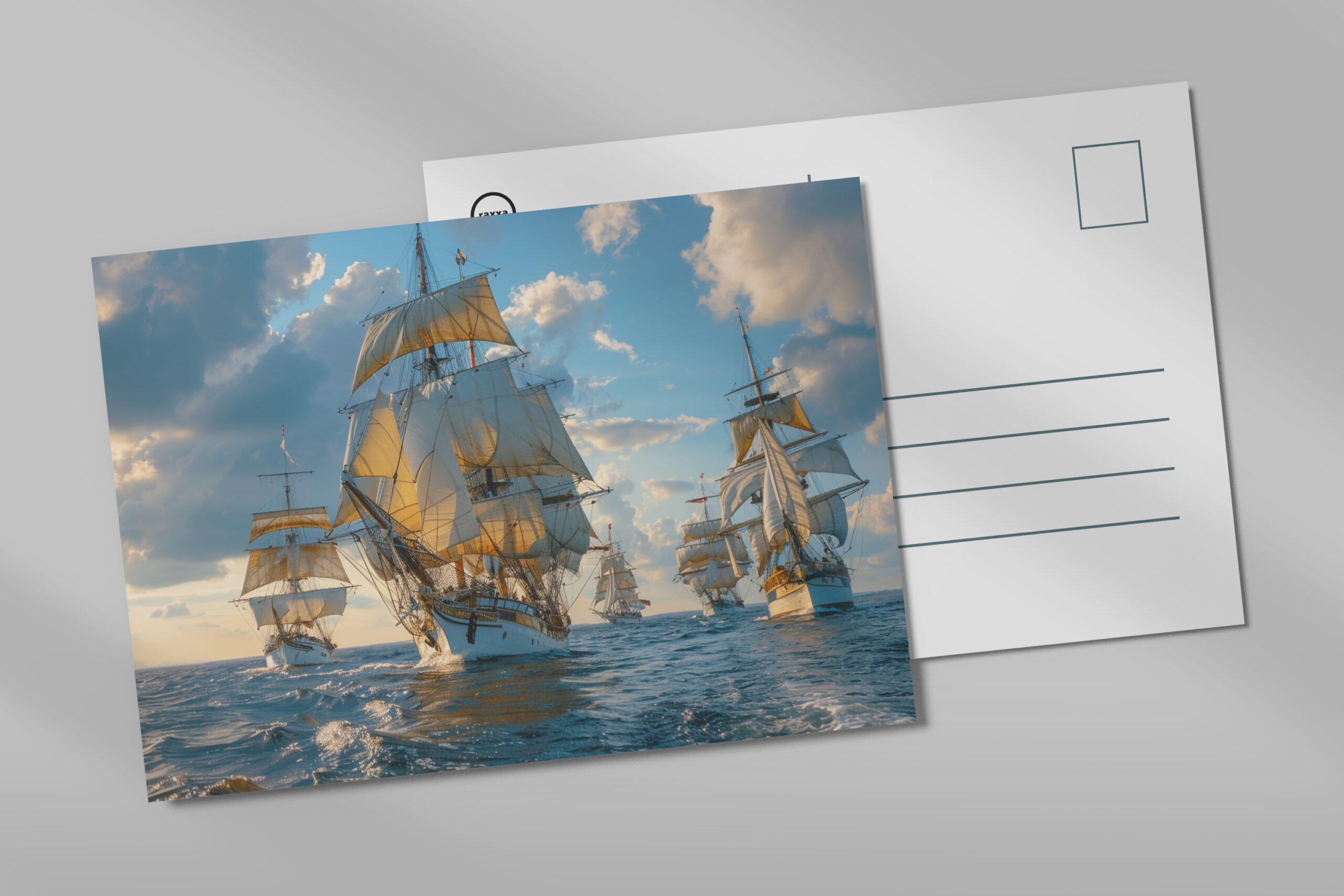 raxxa Postkarte: Historische Segelschiffe unterwegs