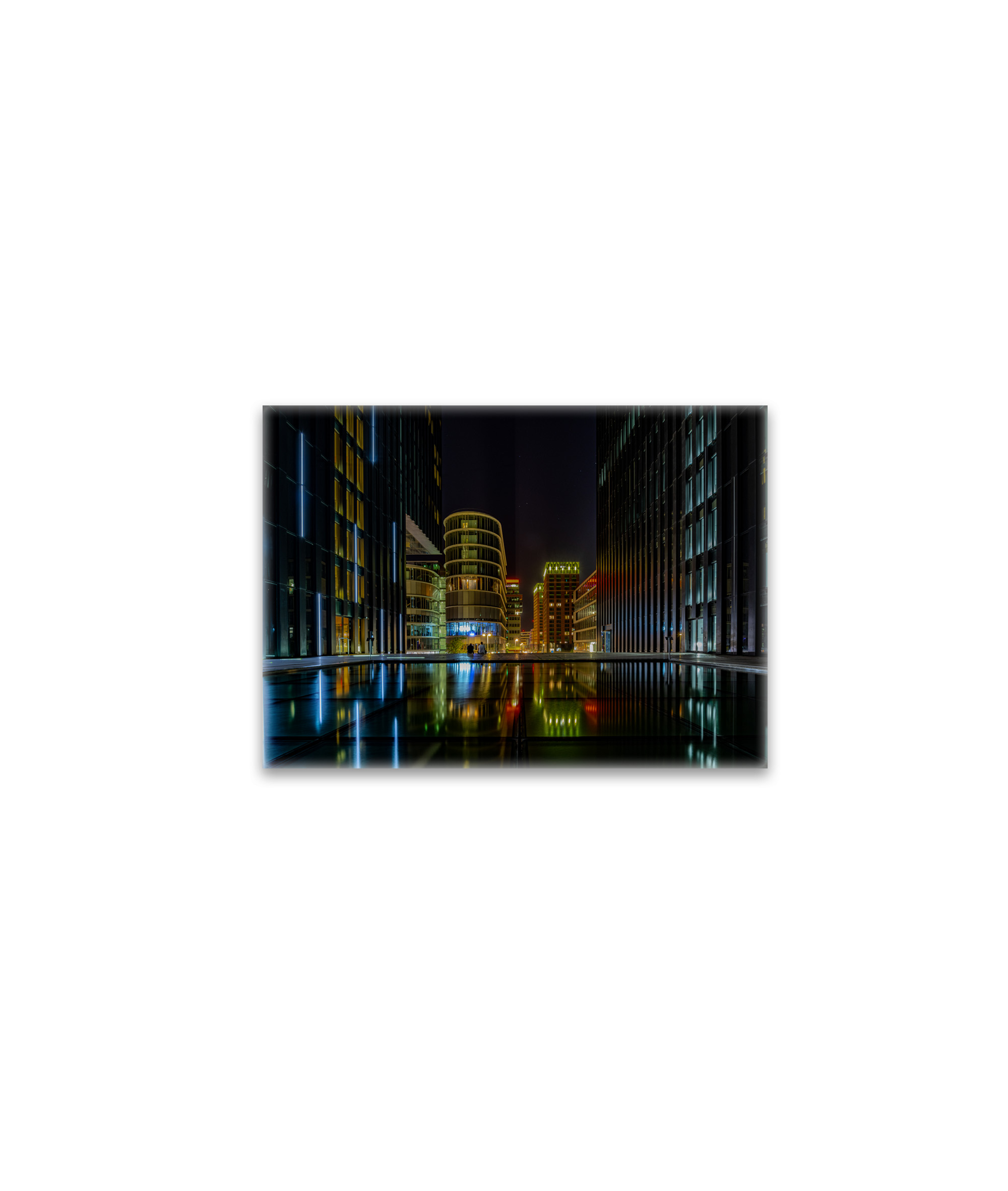 raxxa Glas-Magnet: Medienhafen Düsseldorf at night