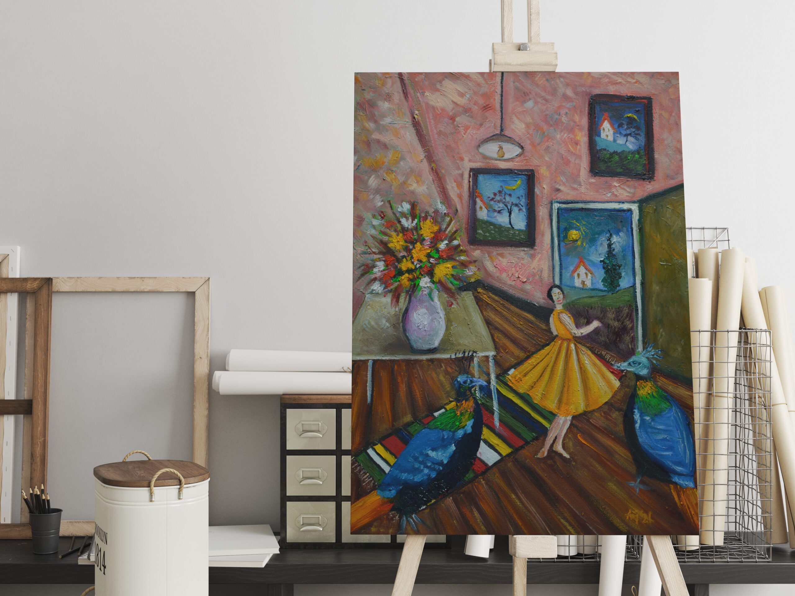 raxxa Canva: The Girl in the Pink Room