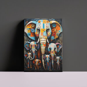 raxxa Canva: Whimsical Bunte Elefanten