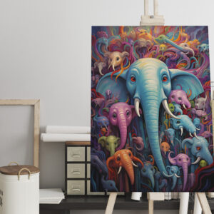 raxxa Canva: Whimsical Wild Elefanten