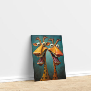 raxxa Canva: Whimsical Lachende Giraffen
