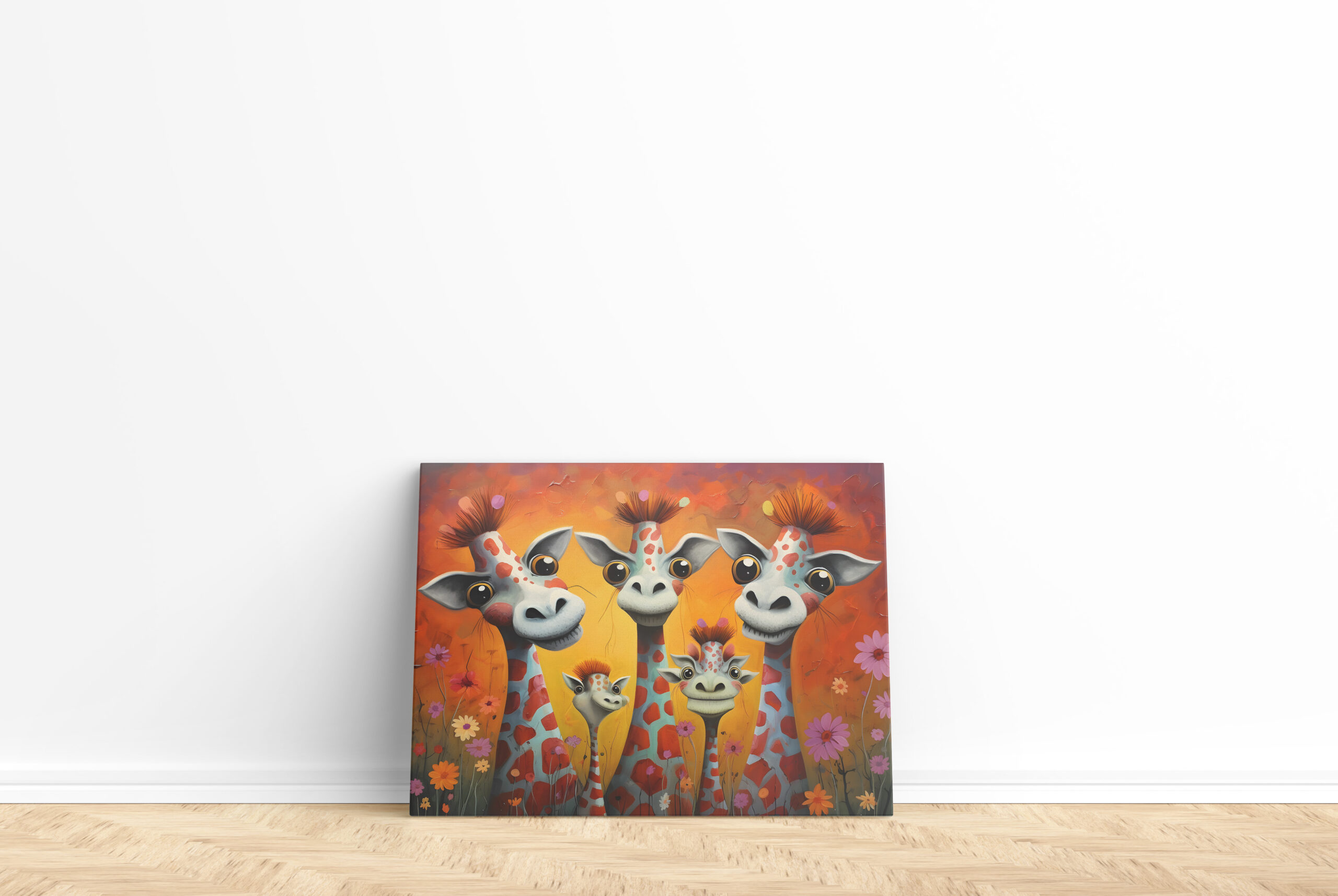 raxxa Canva: Whimsical Giraffen Familie