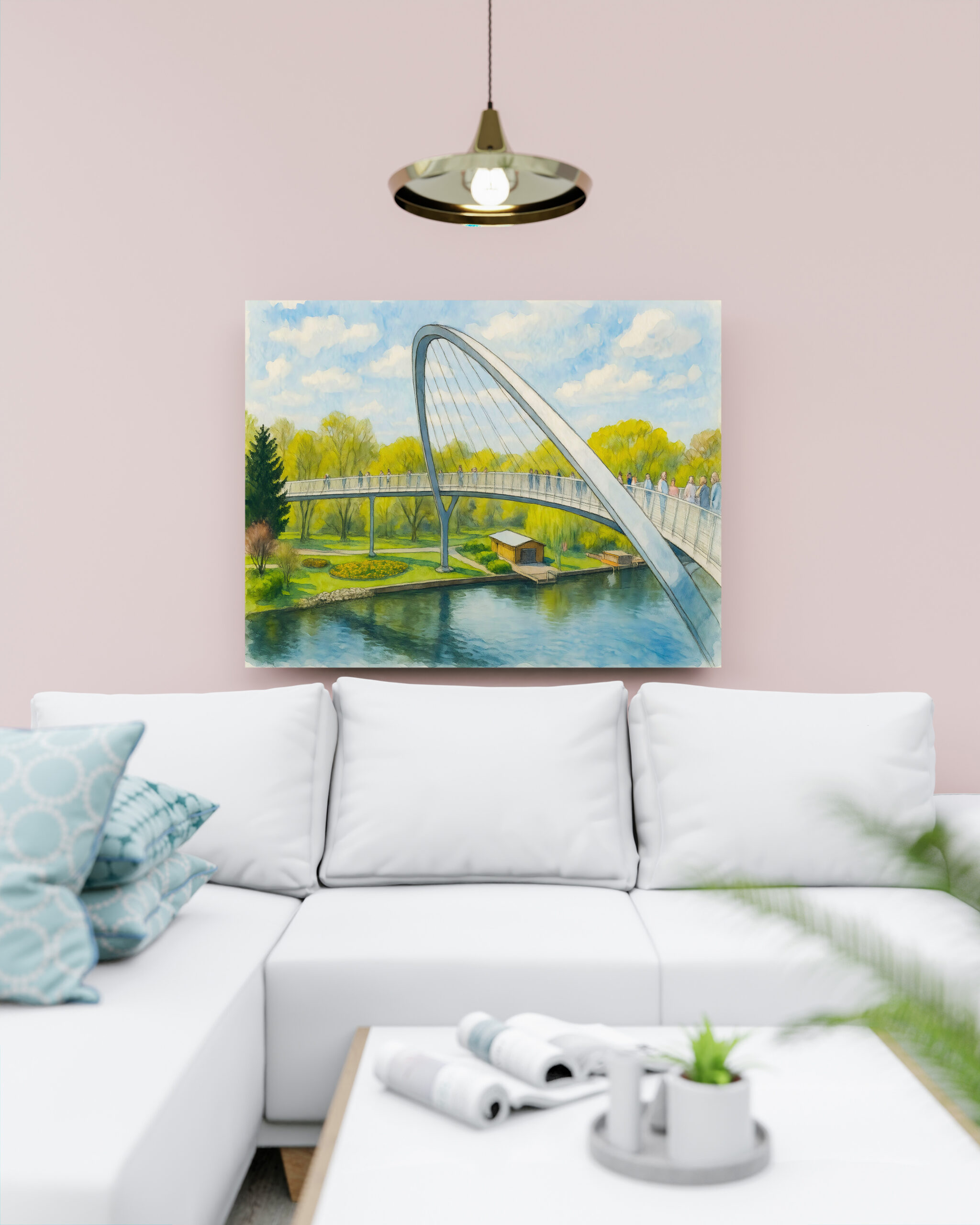 raxxa Canva: Weinberg bridge rathenow aquarell havelland
