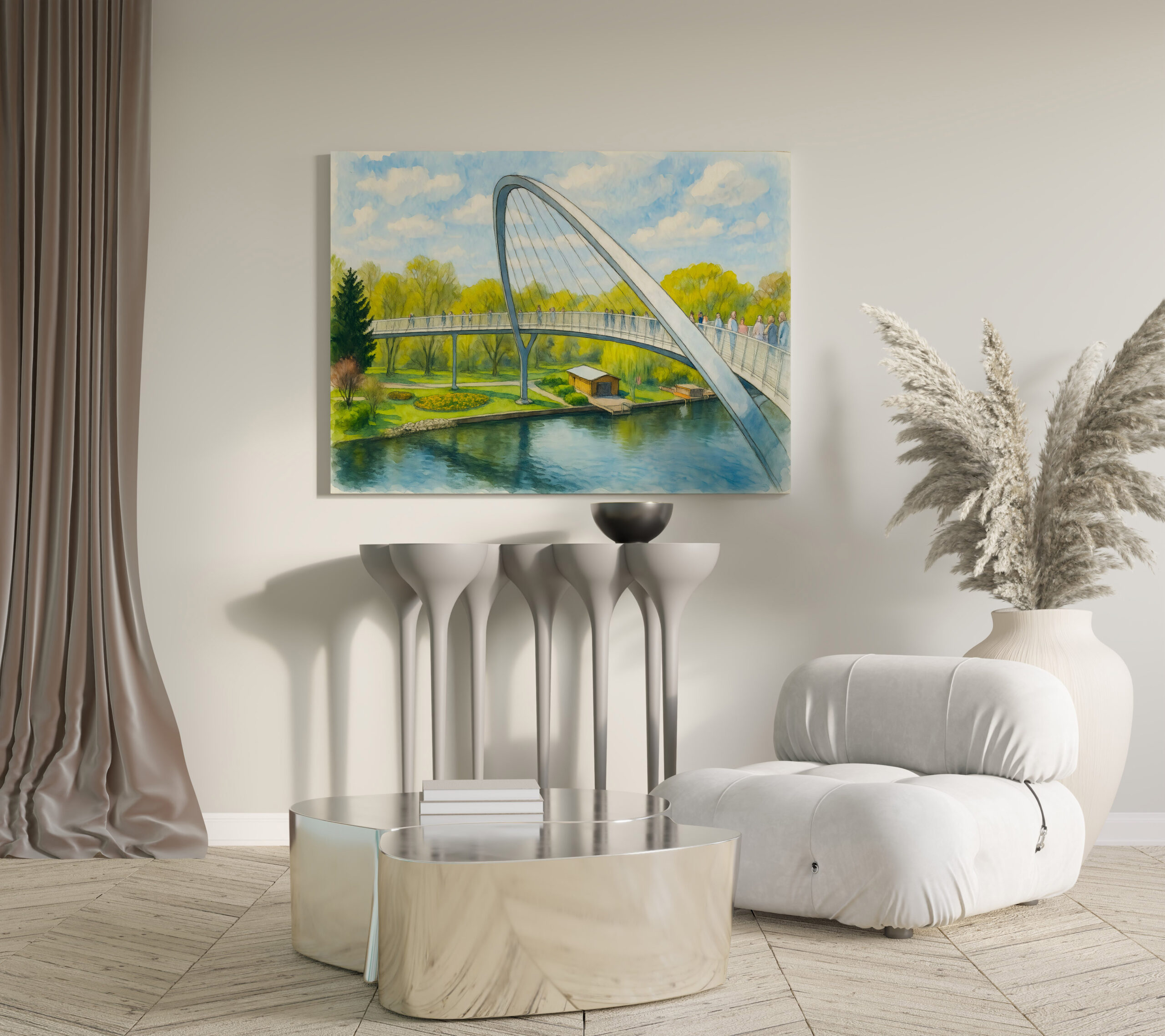raxxa Canva: Weinberg bridge rathenow aquarell havelland – Bild 2