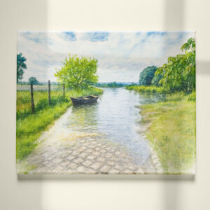 raxxa Canva: Spring flood Gülpe scene aquarell havelland