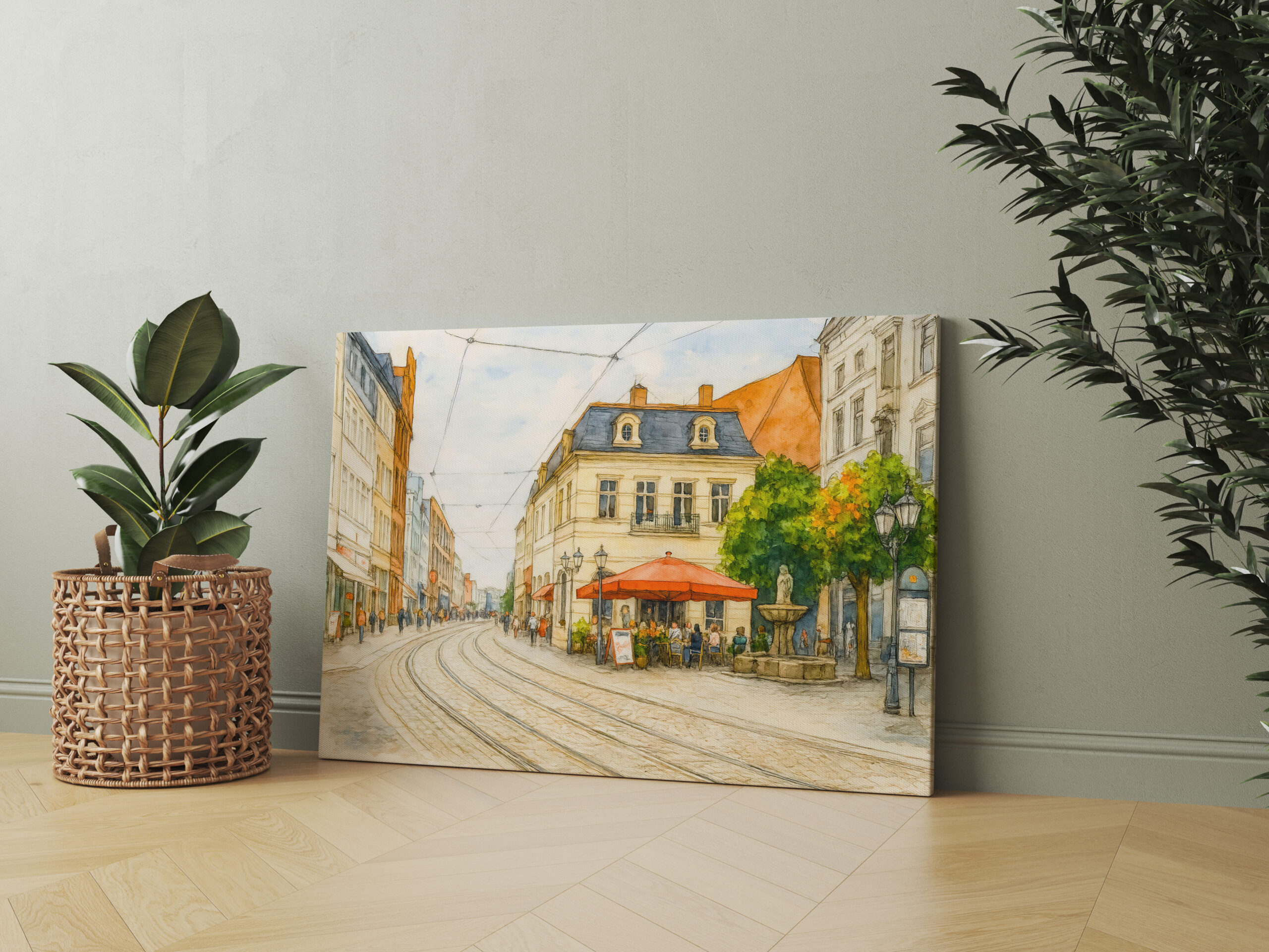 raxxa Canva: Brandenburg cityscape aquarell havelland view