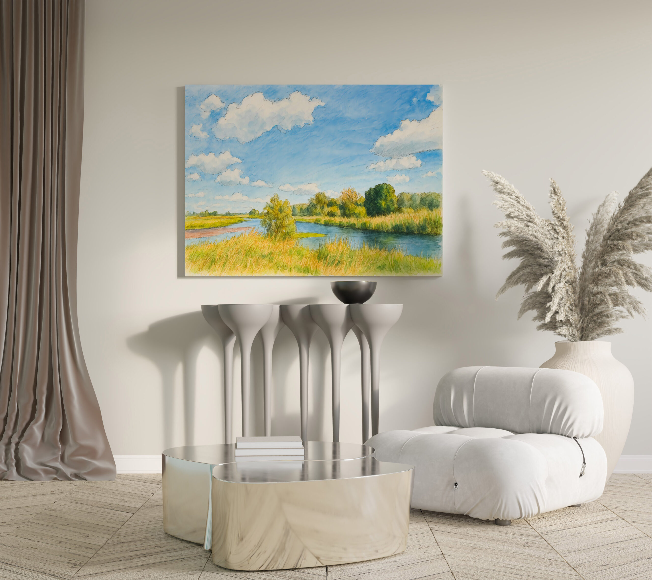 raxxa Canva: Gülpe Havel view aquarell havelland style - immagine 3