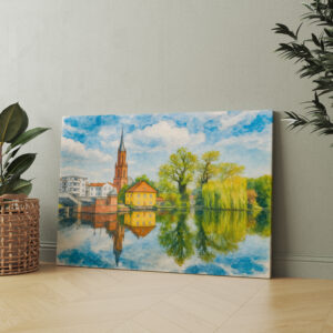 raxxa Canva: Rathenow reflection view aquarell havelland