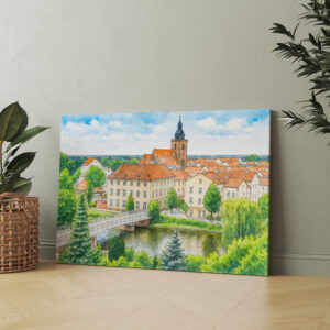 raxxa Canva: Havelberg town center aquarell havelland