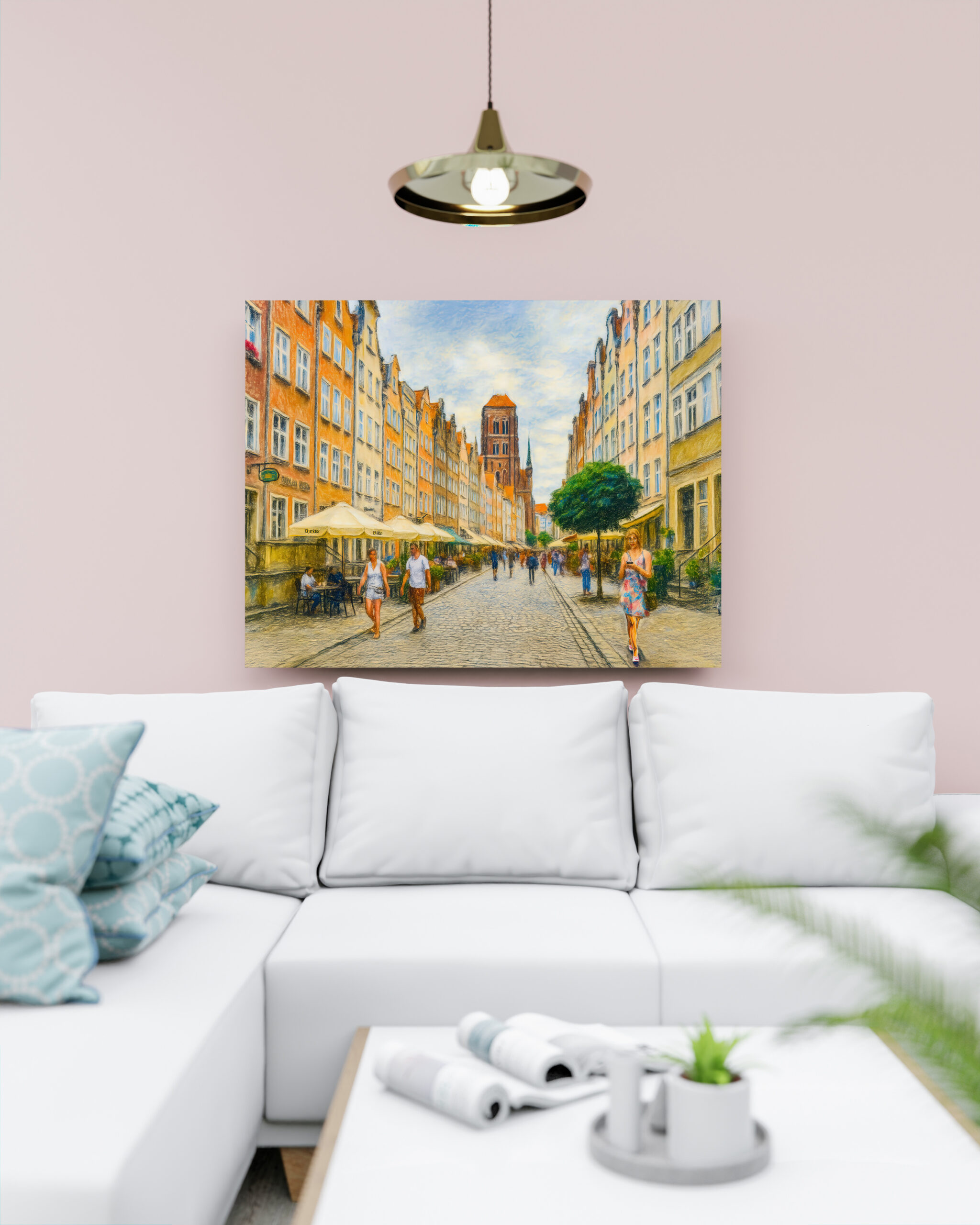 raxxa Canva: Pastel drawing of Danzig Mariacka Street in summer light – Bild 3