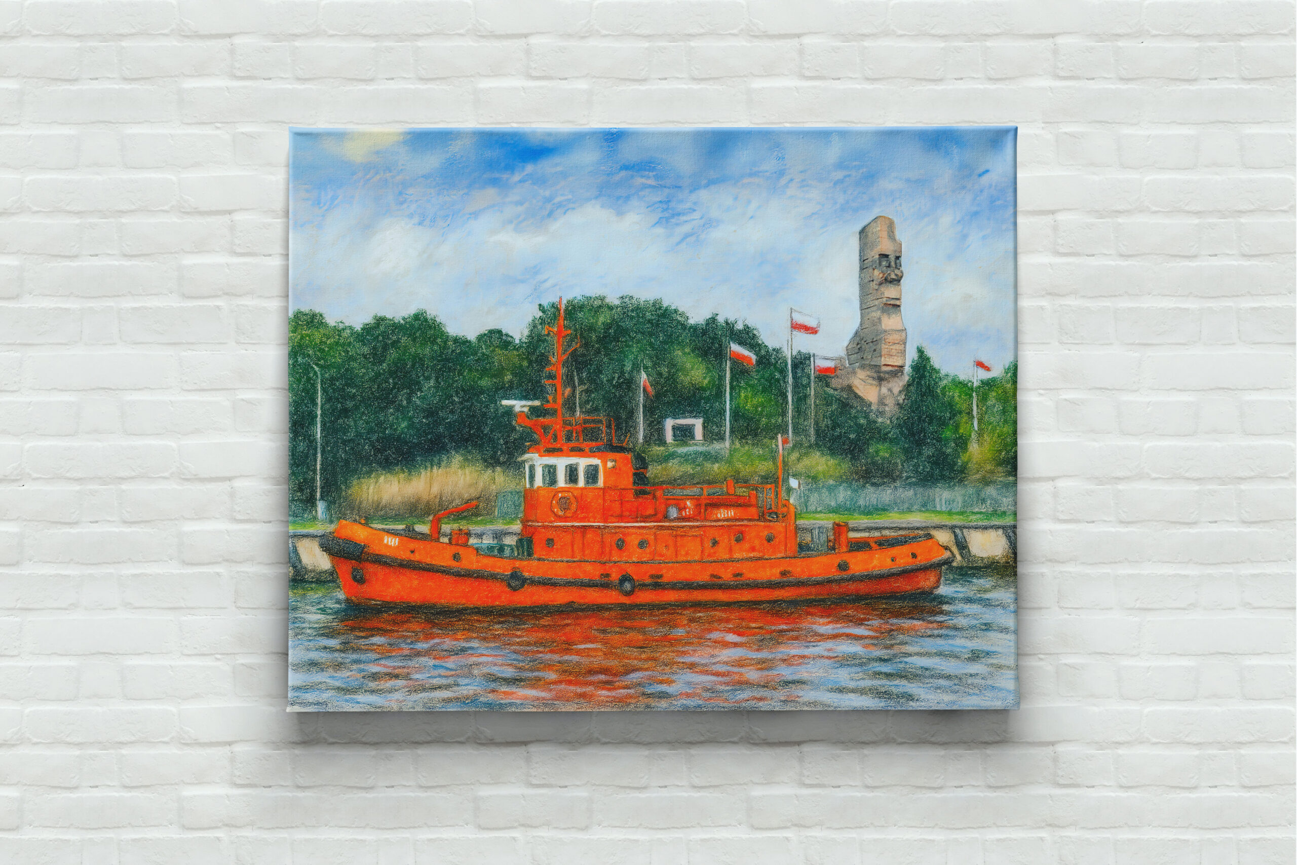 raxxa Canva: Pastel drawing of Danzig’ Westerplatte war memorial site - Image 3