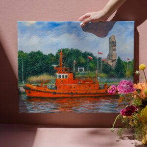 raxxa Canva: Pastel drawing of Danzig’ Westerplatte war memorial site