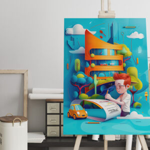 raxxa Canva: Impressionism Future Architect Dream for Kids
