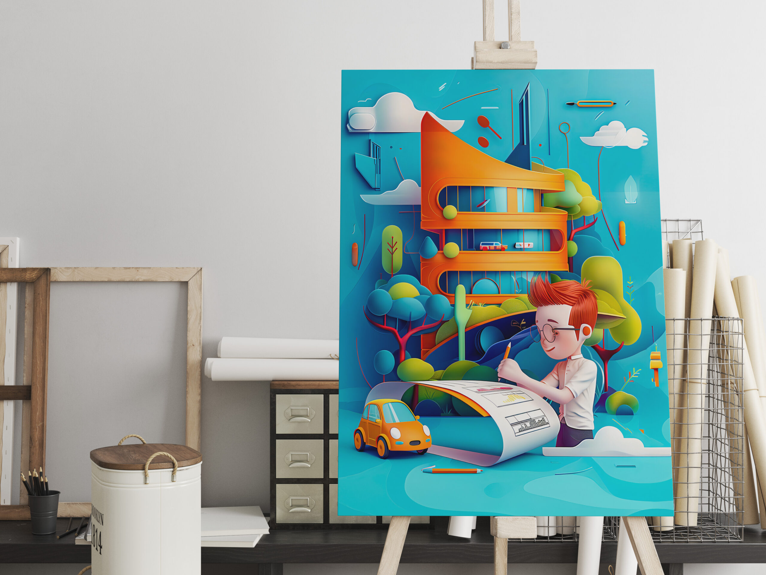 raxxa Canva: Impressionism Future Architect Dream for Kids