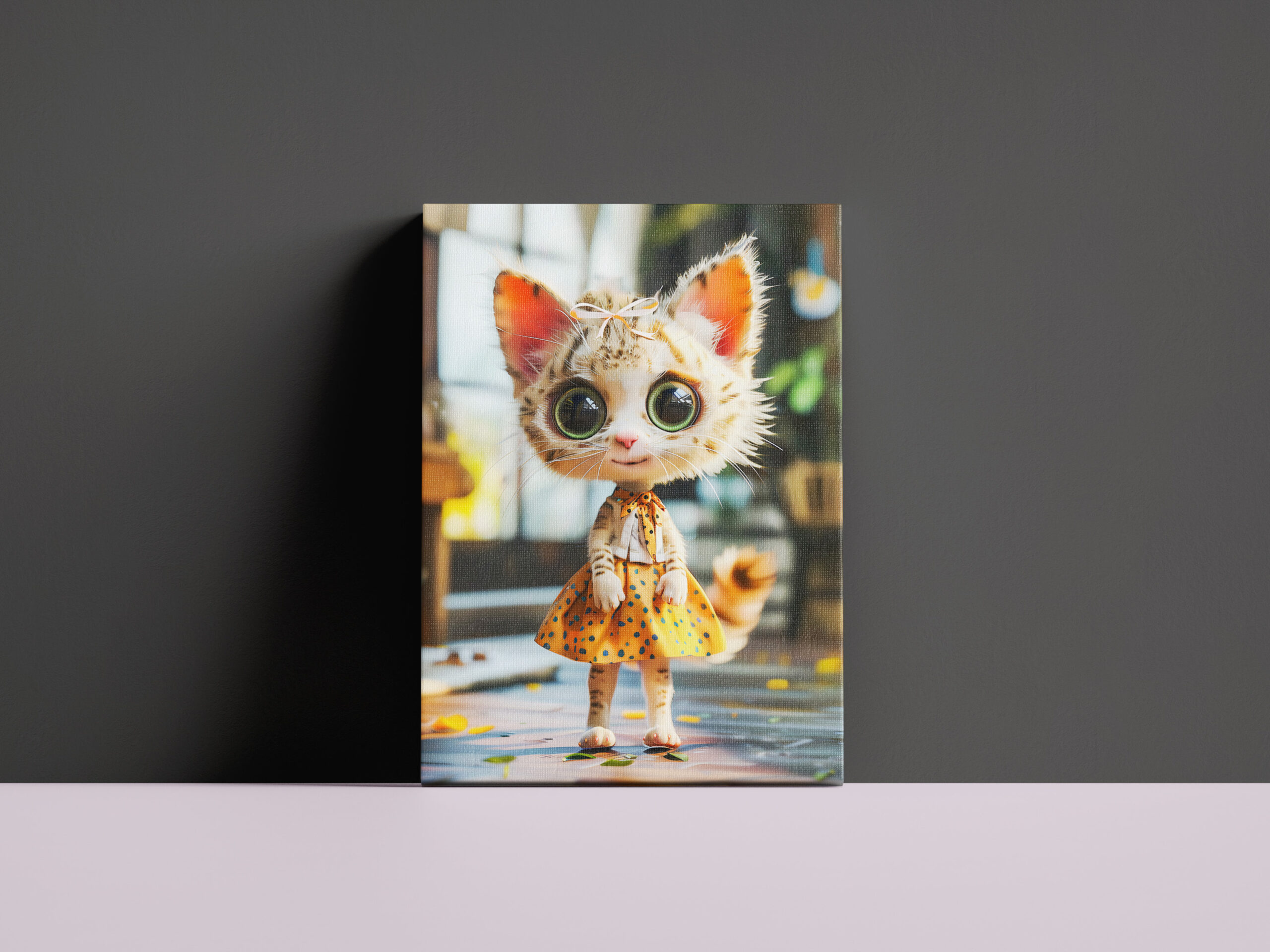 raxxa Canva: Kitten in Yellow Skirt and Blouse – Image 2
