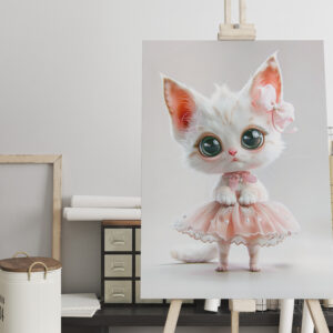 raxxa Canva: Cute Kitten in Pink Dress