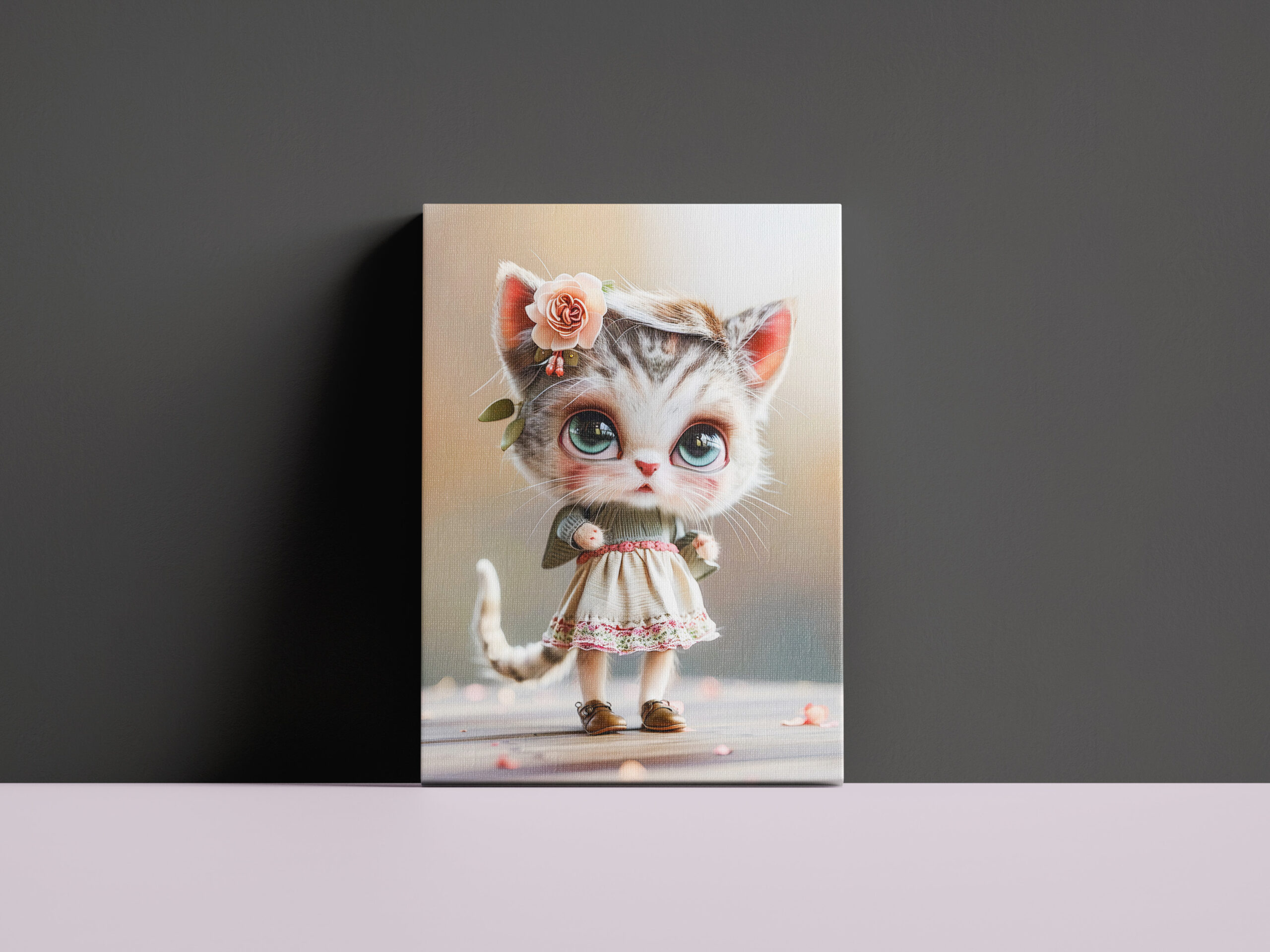raxxa Canva: Kitten in White Dress Indoors – Bild 2