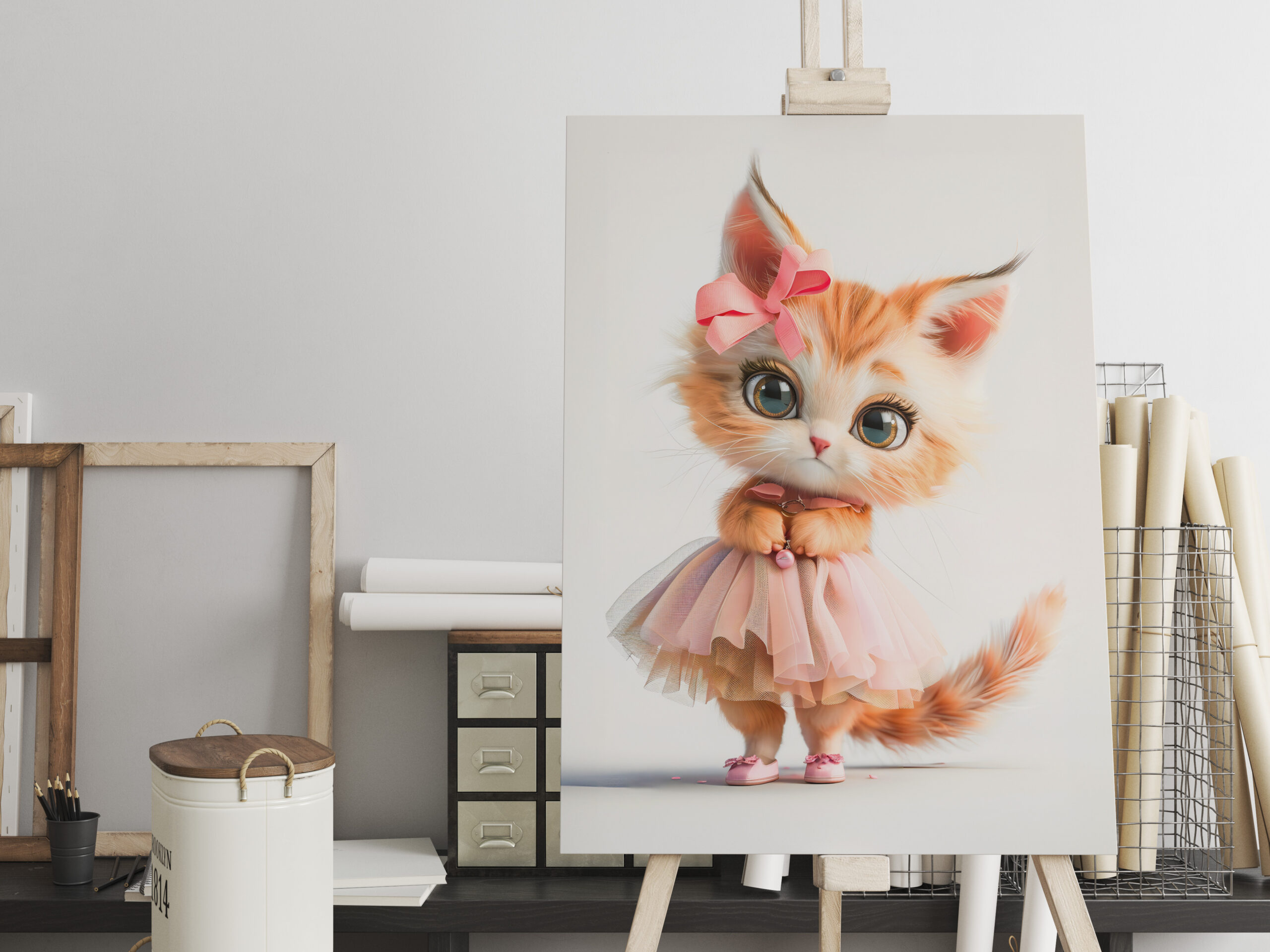 raxxa Canva: Cute Kitten in Pink Dress - Image 2