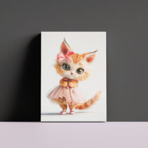 raxxa Canva: Cute Kitten in Pink Dress