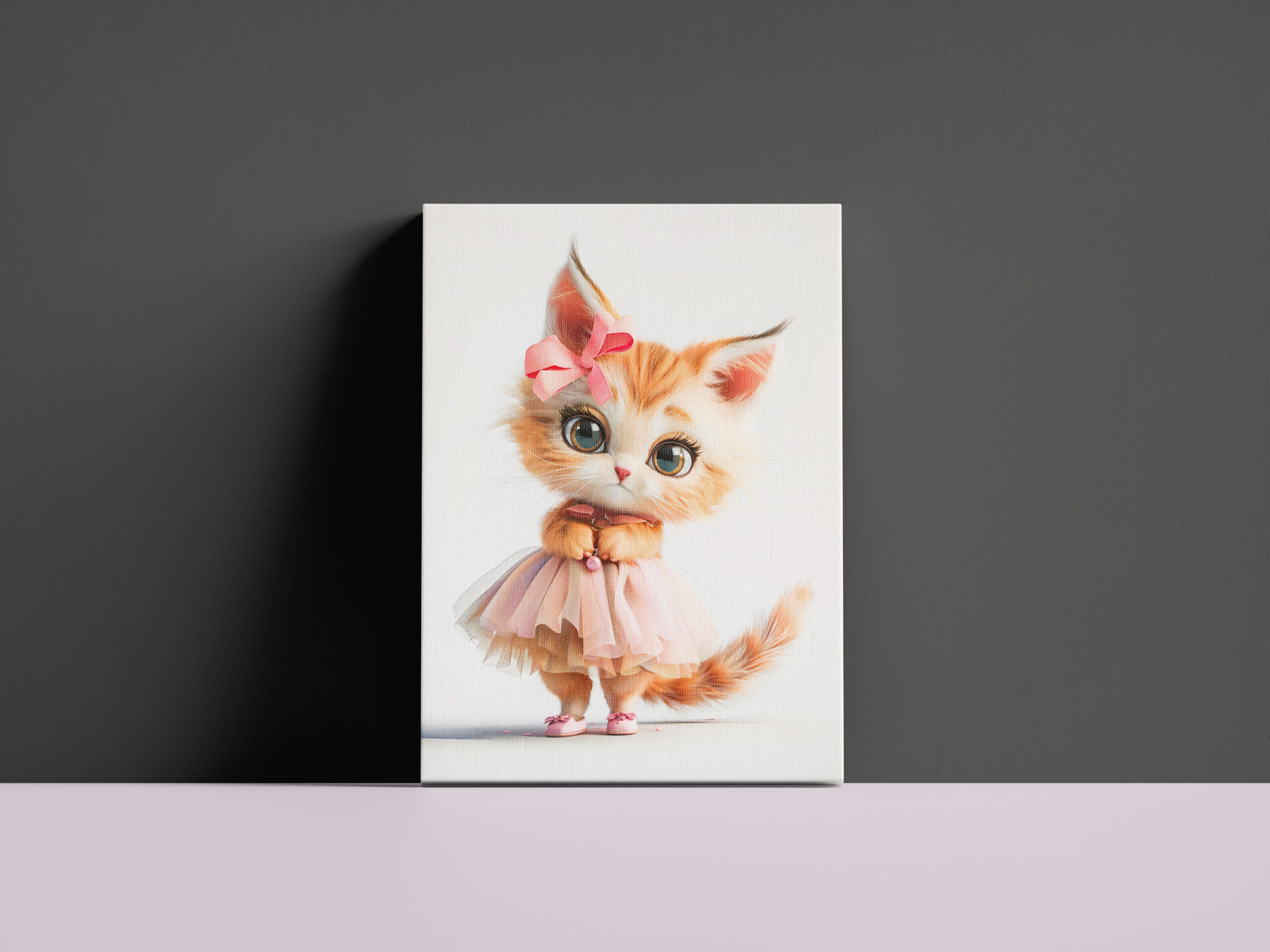 raxxa Canva: Cute Kitten in Pink Dress