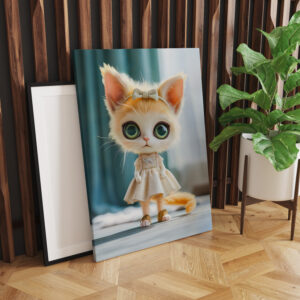 raxxa Canva: Kitten in White Dress Indoors