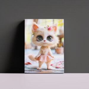 raxxa Canva: Cute Kitten in Pink Dress