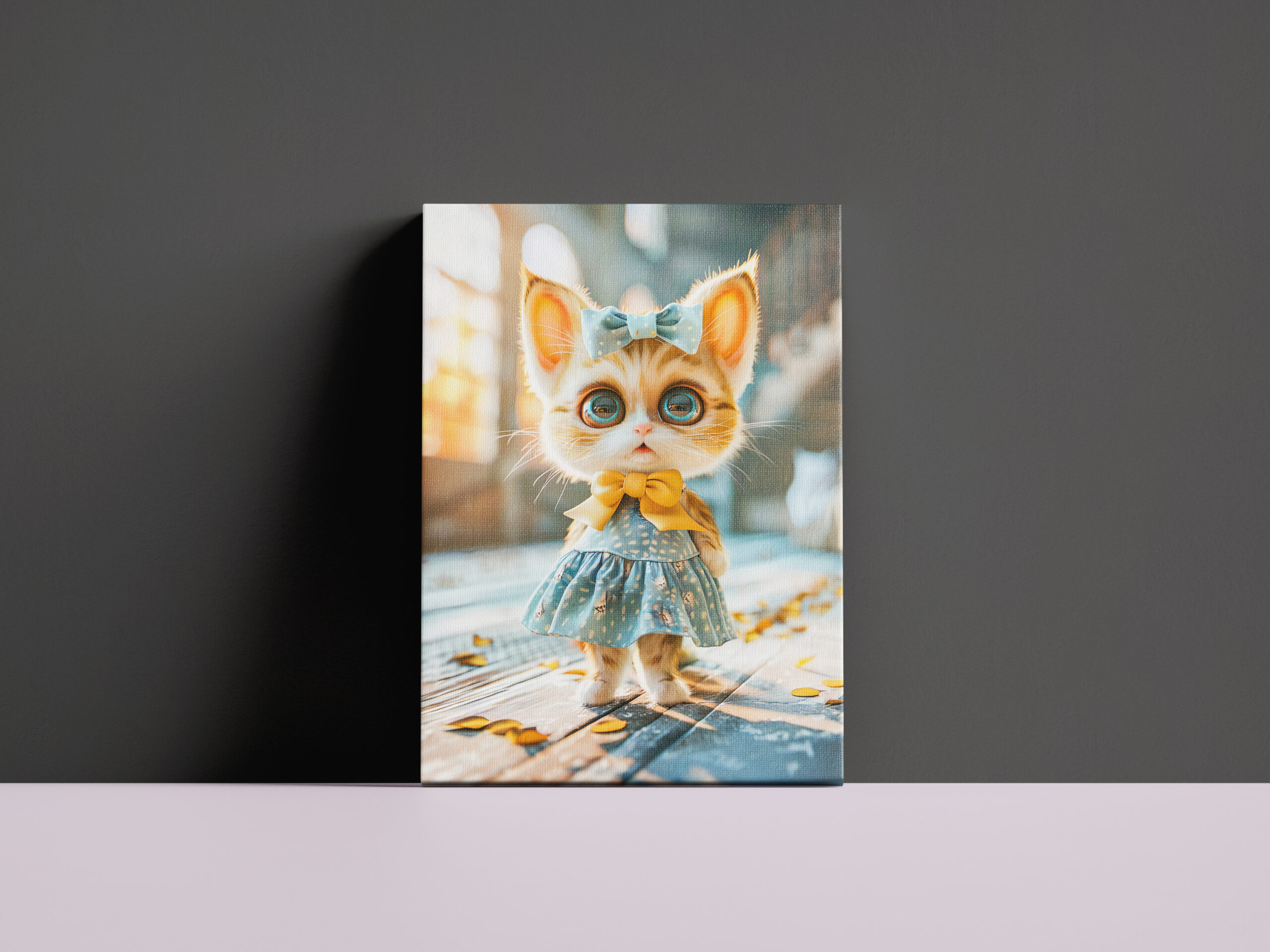 raxxa Canva: Kitten in Blue Skirt and Blouse - Imagen 3