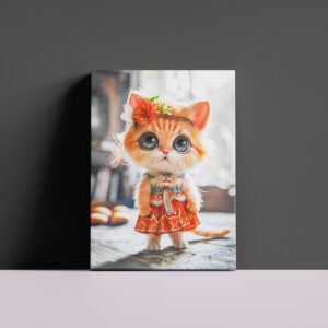 raxxa Canva: Kitten in Red Dress in Room