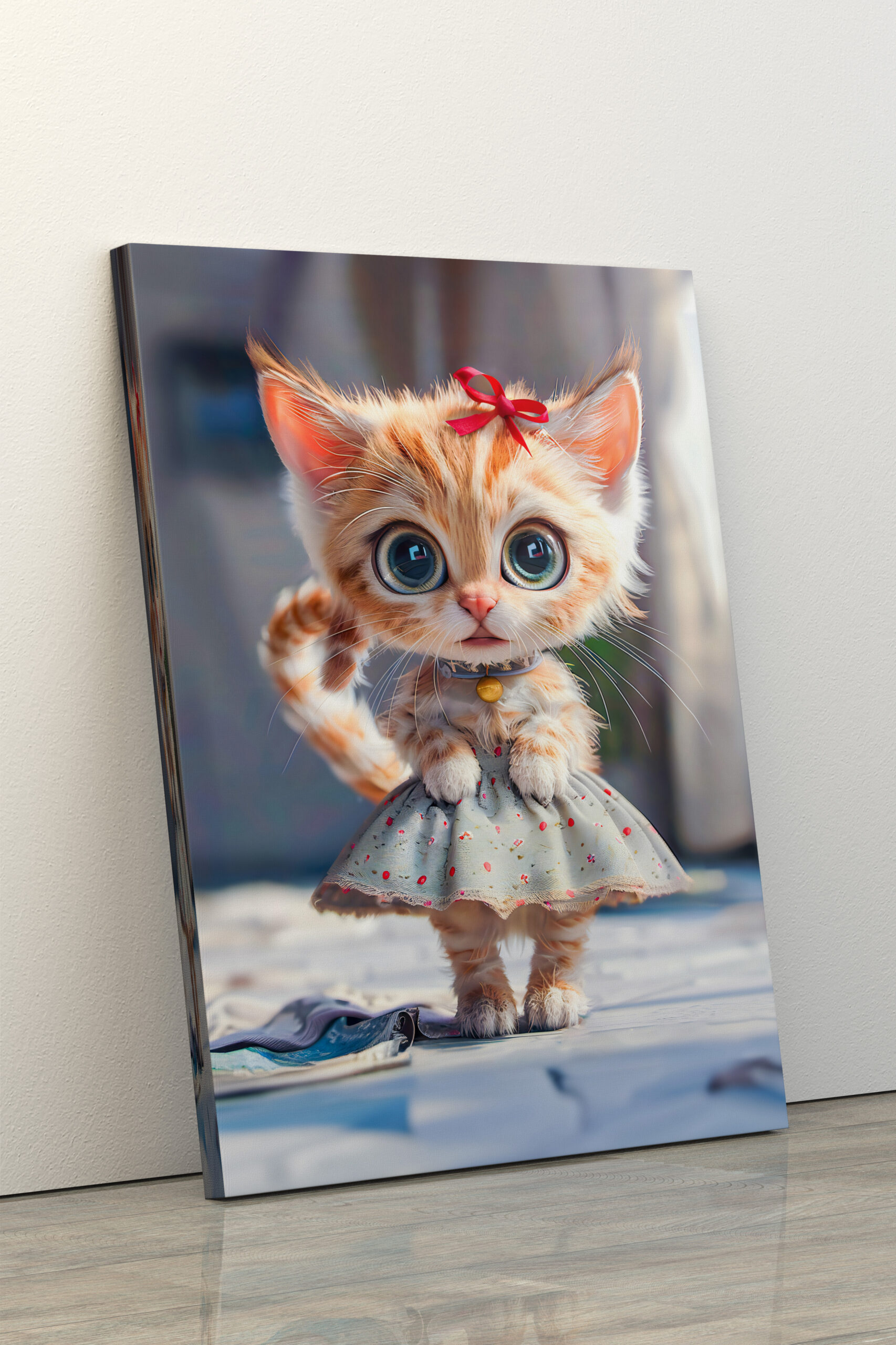 raxxa Canva: Kitten in Blue Skirt and Blouse - immagine 3