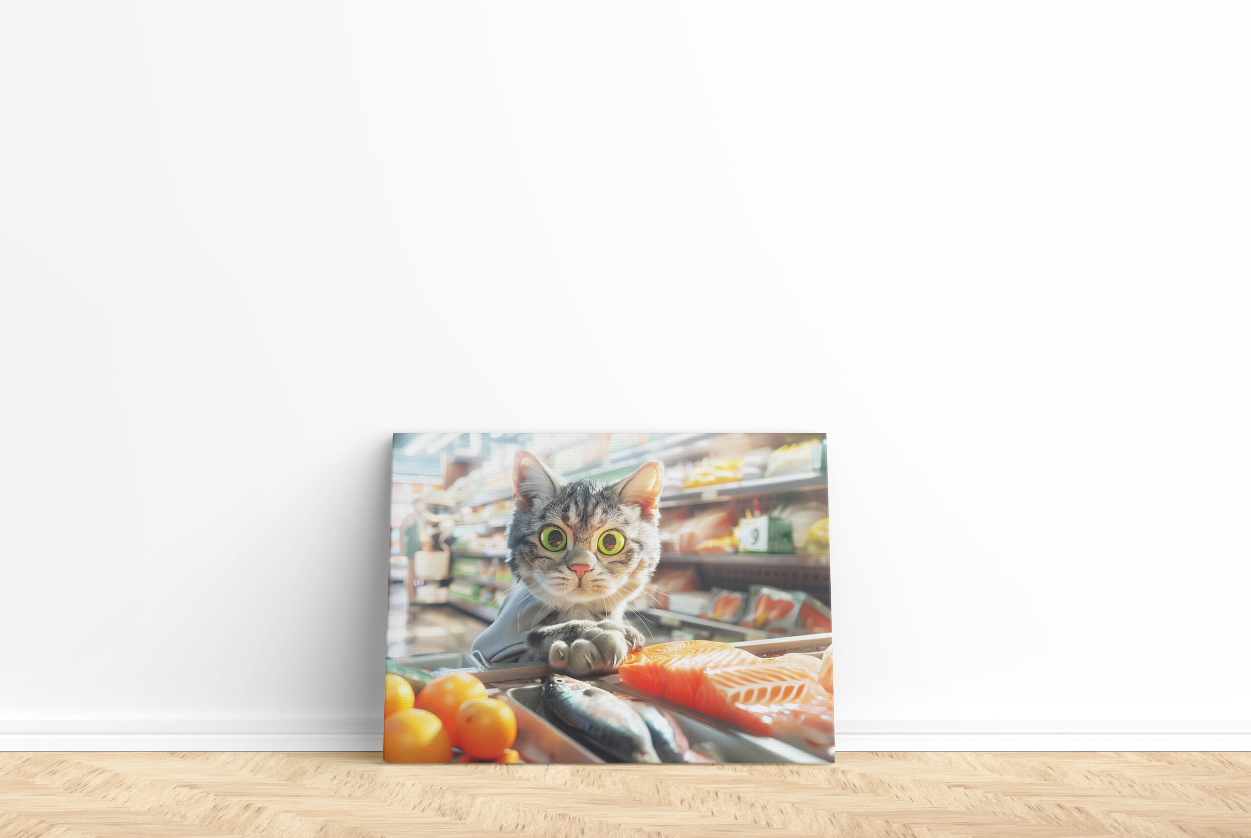 raxxa Canva: Cat shopping in grocery store with produce - Image 2