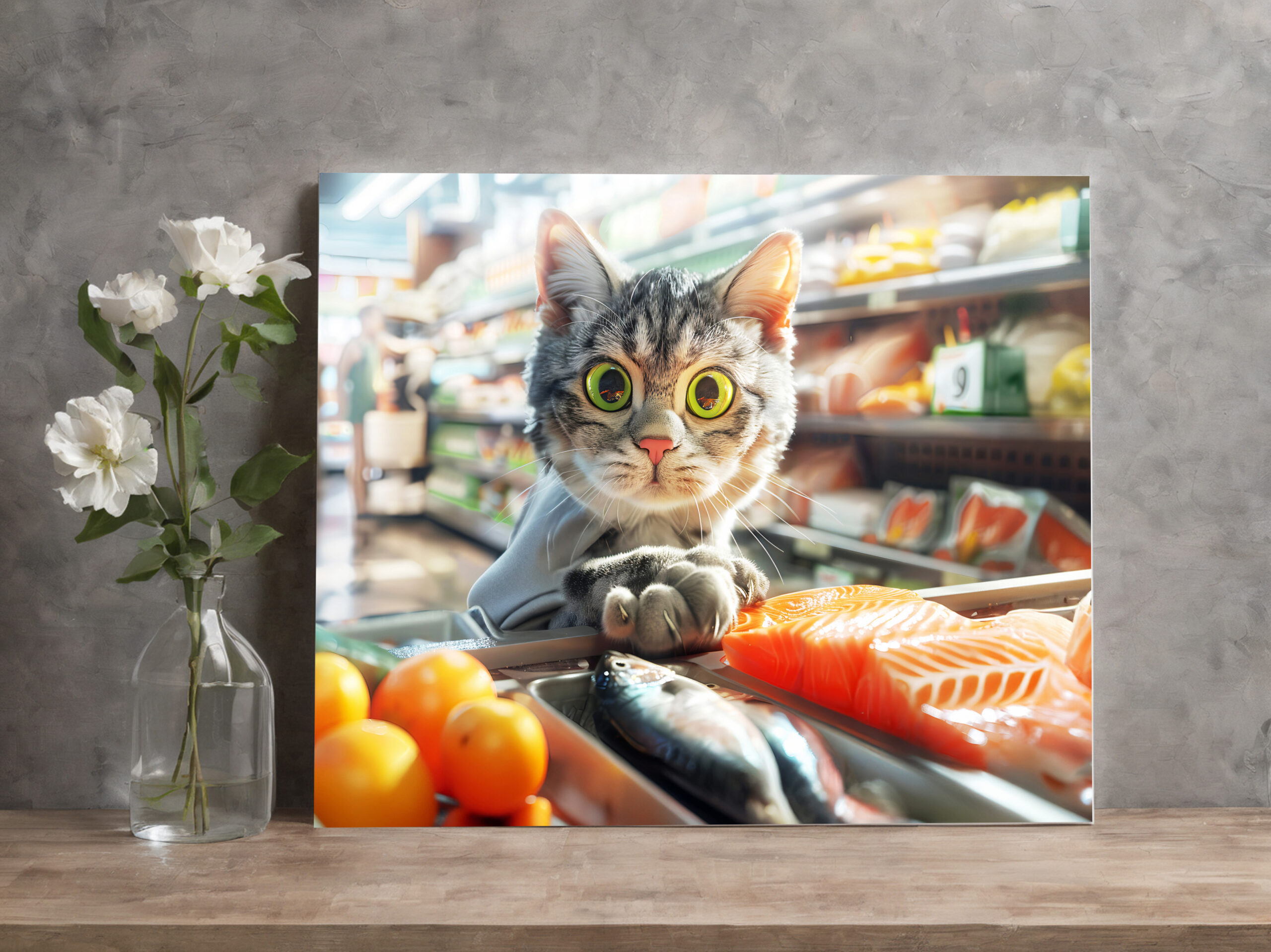 raxxa Canva: Cat shopping in grocery store with produce - Image 3