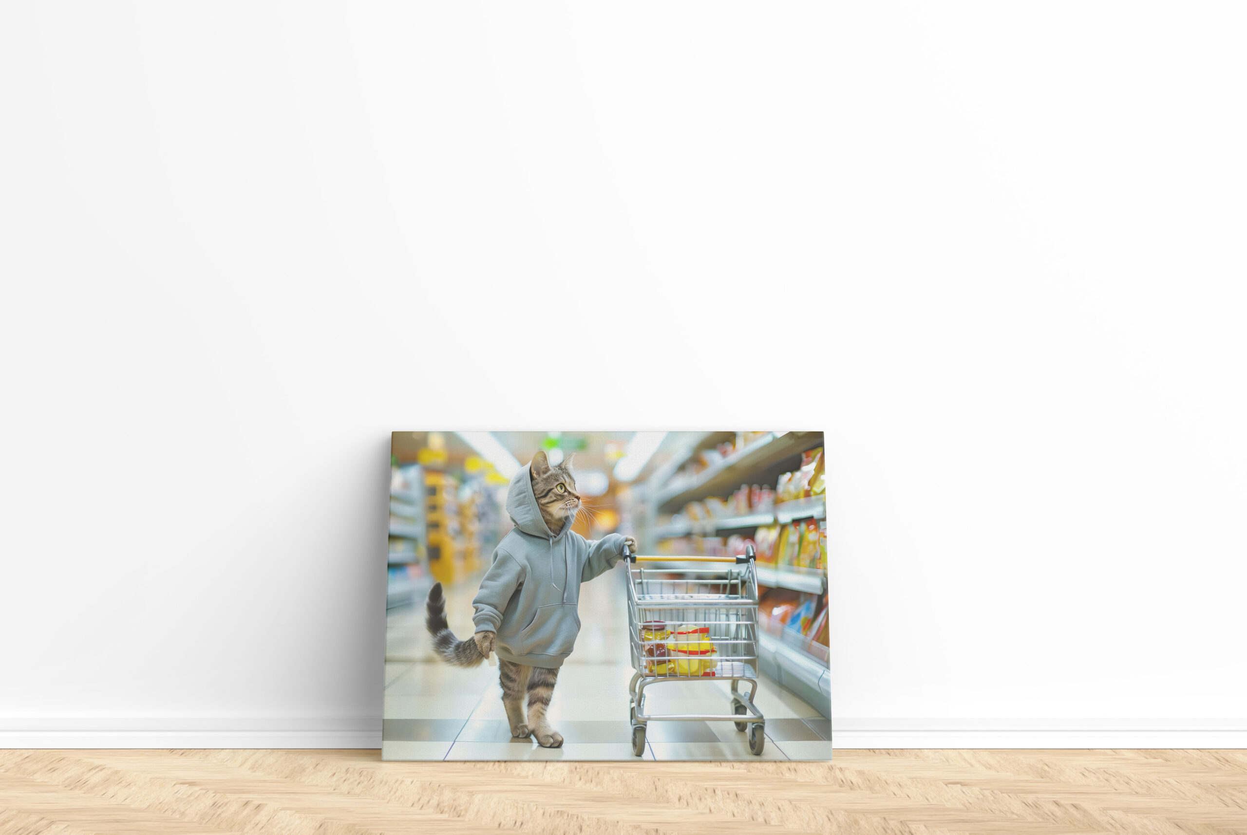 raxxa Canva: Cat with shopping basket in supermarket aisle – Bild 2