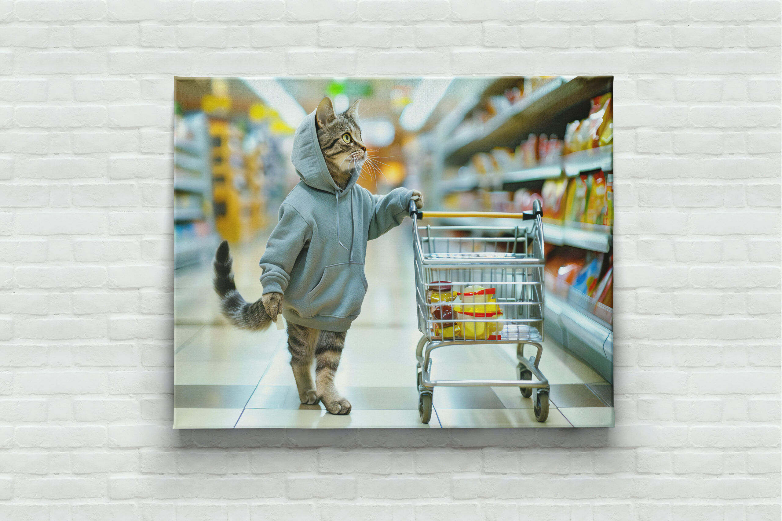 raxxa Canva: Cat with shopping basket in supermarket aisle – Bild 3