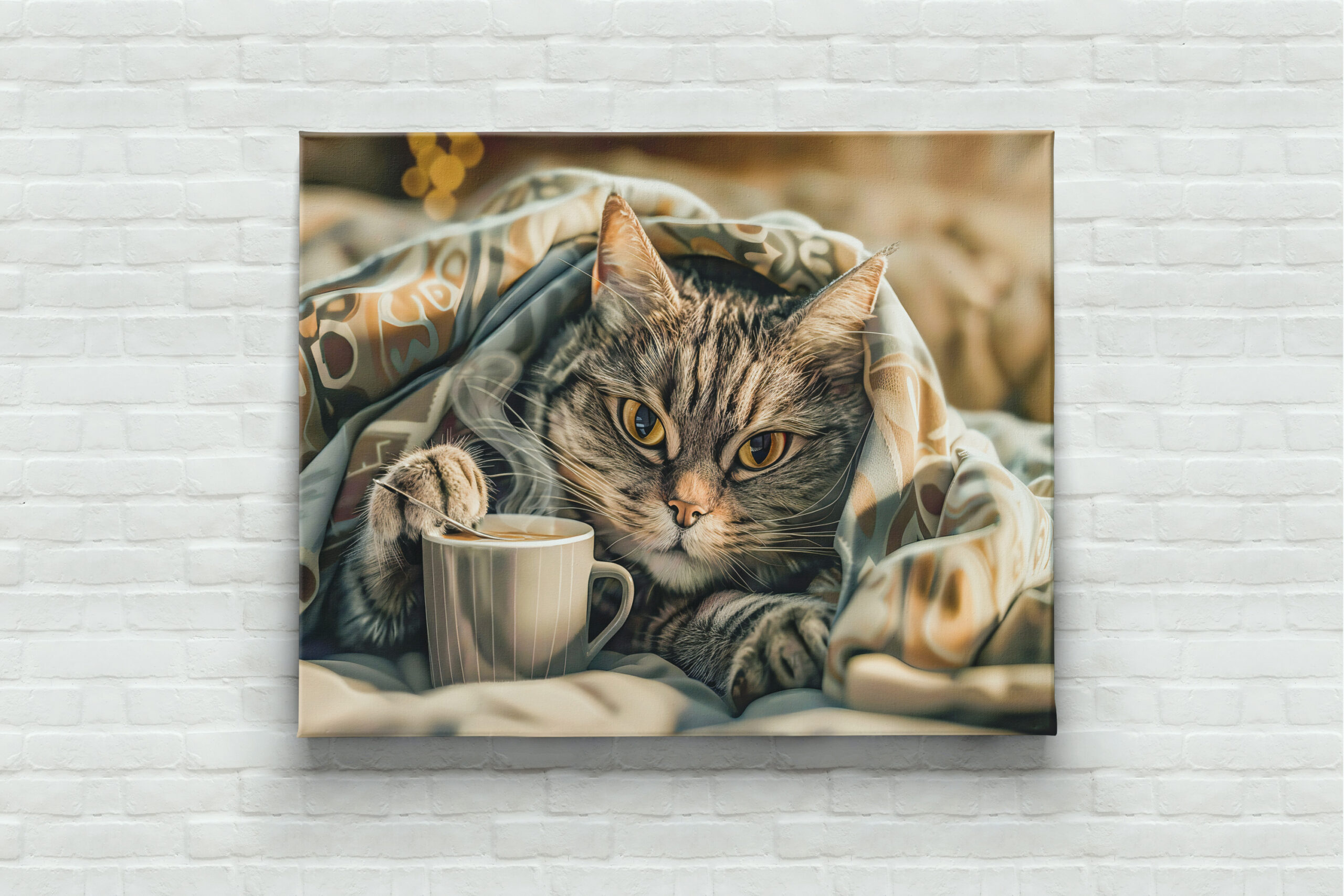 raxxa Canva: Cat with coffee and book in cozy blanket - Image 3