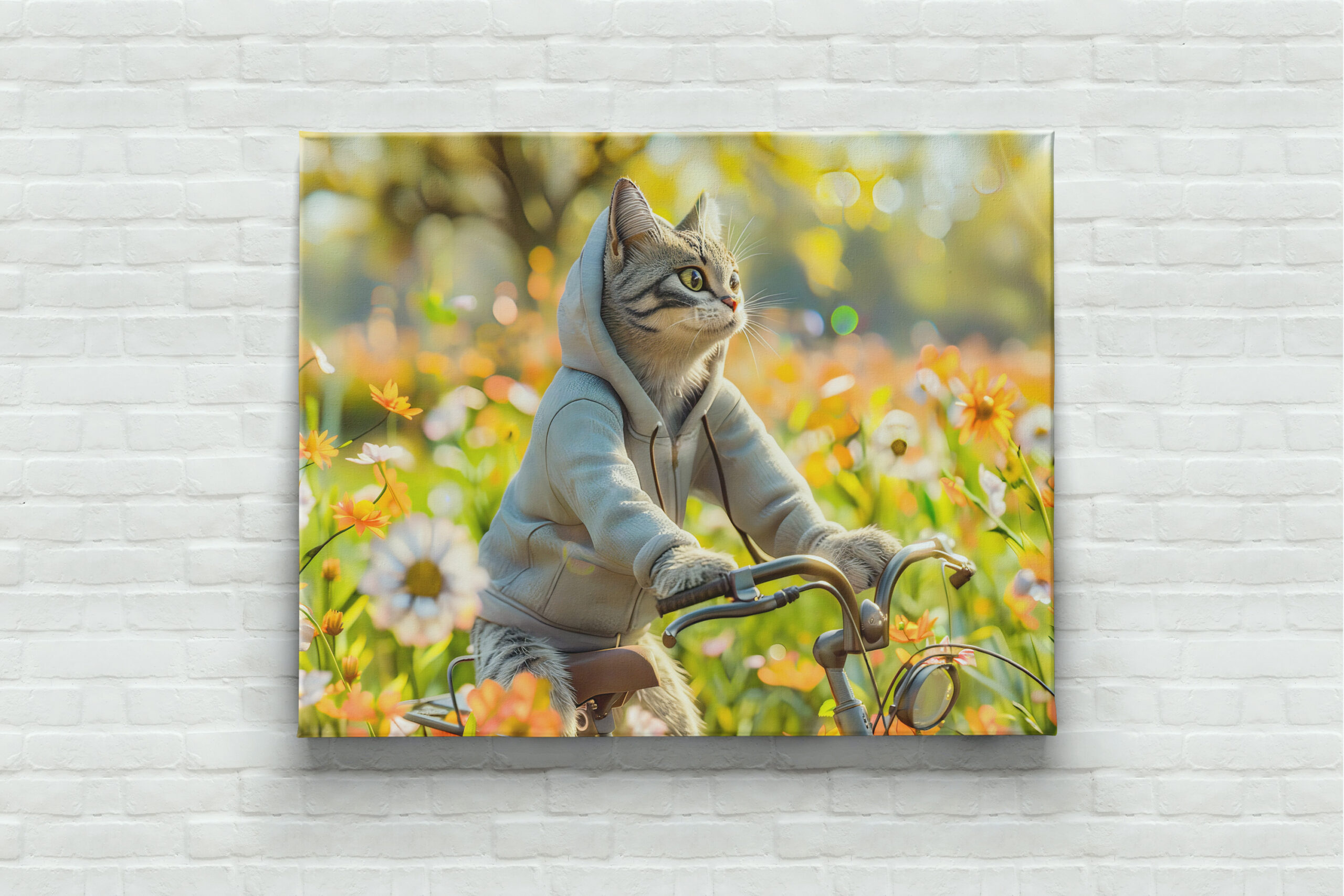 raxxa Canva: Cat in hoodie cycling across summer meadow – Bild 3