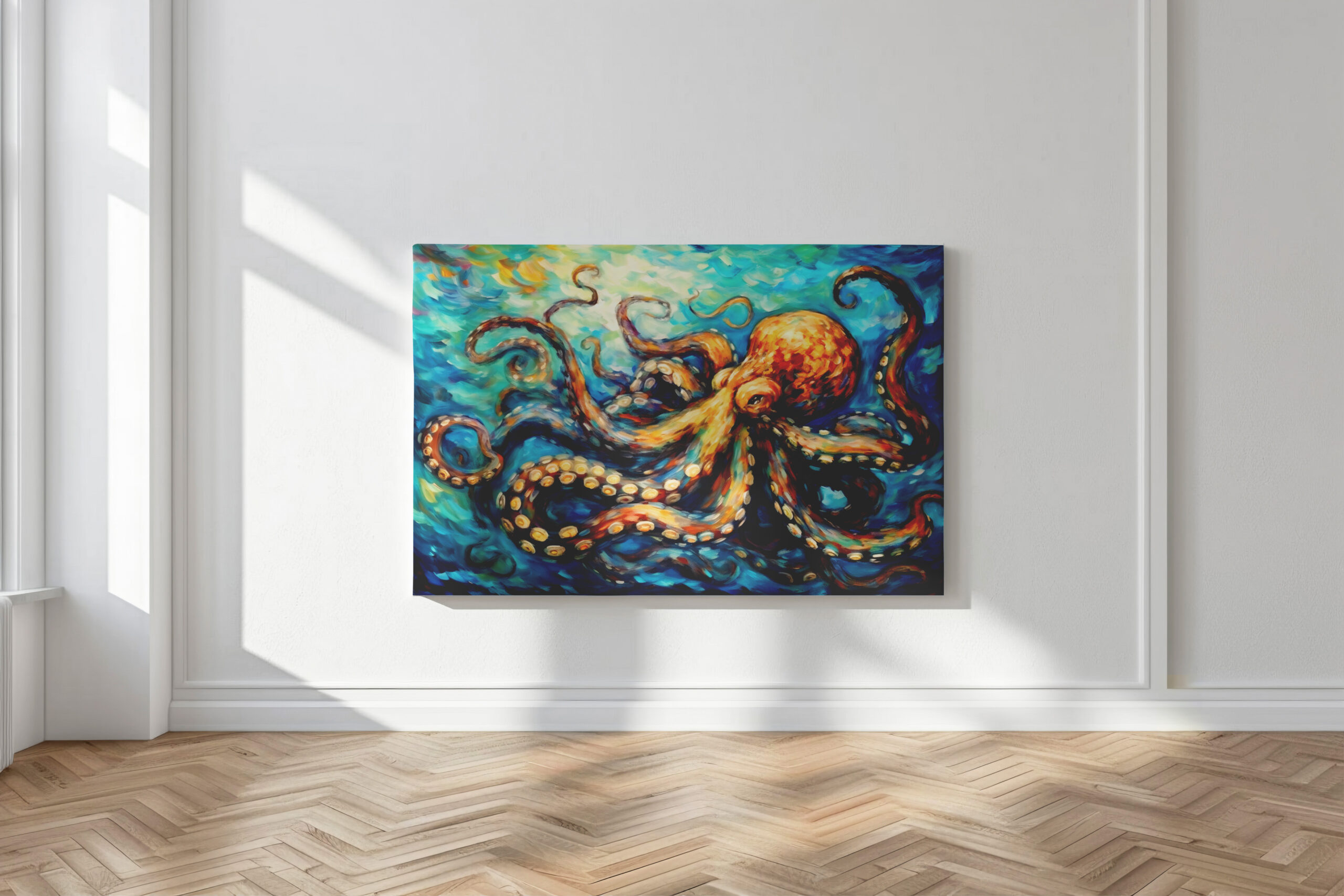 raxxa Canva: Octopus in Swirling Ocean Oil Painting – Image 3