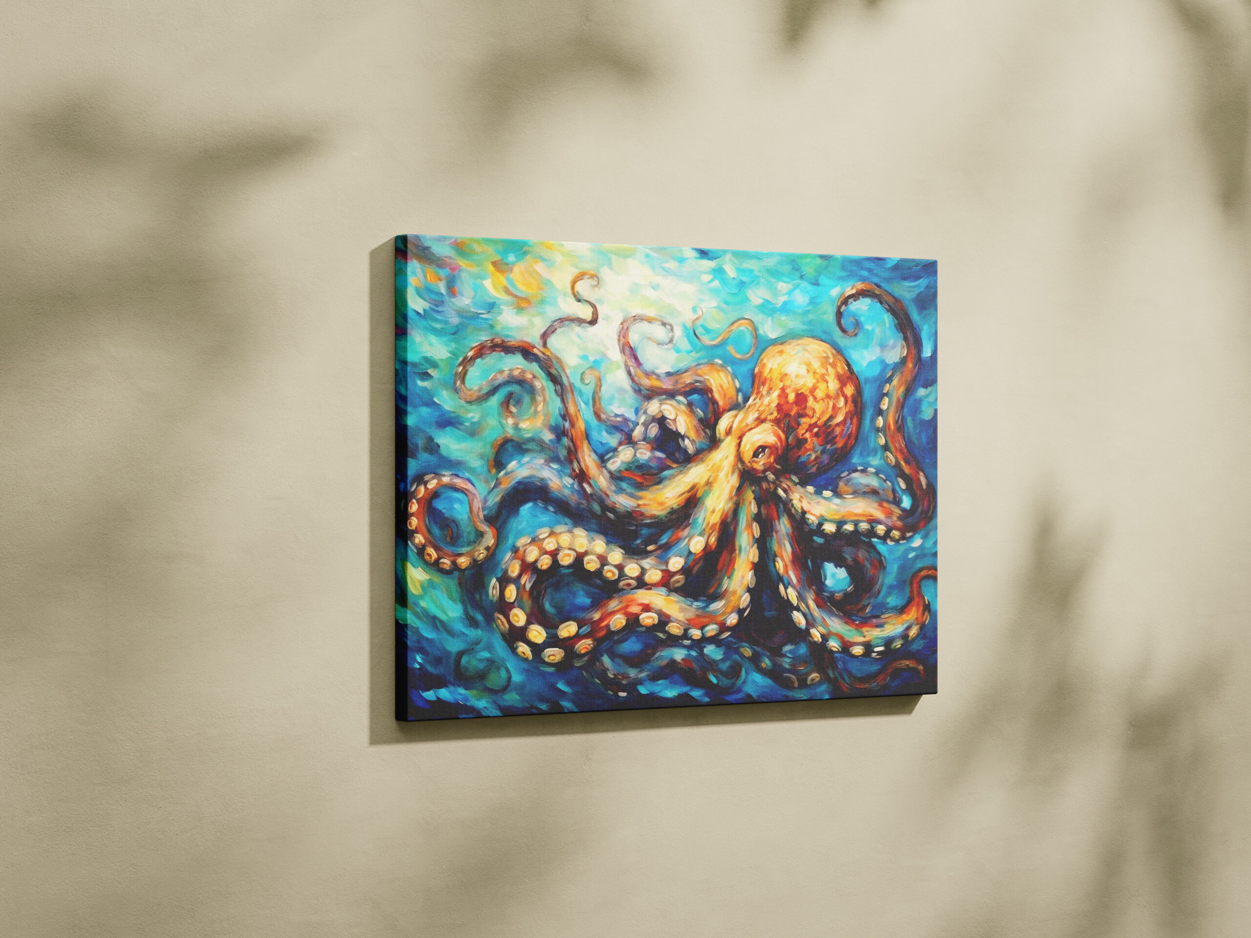 raxxa Canva: Octopus in Swirling Ocean Oil Painting – Image 2