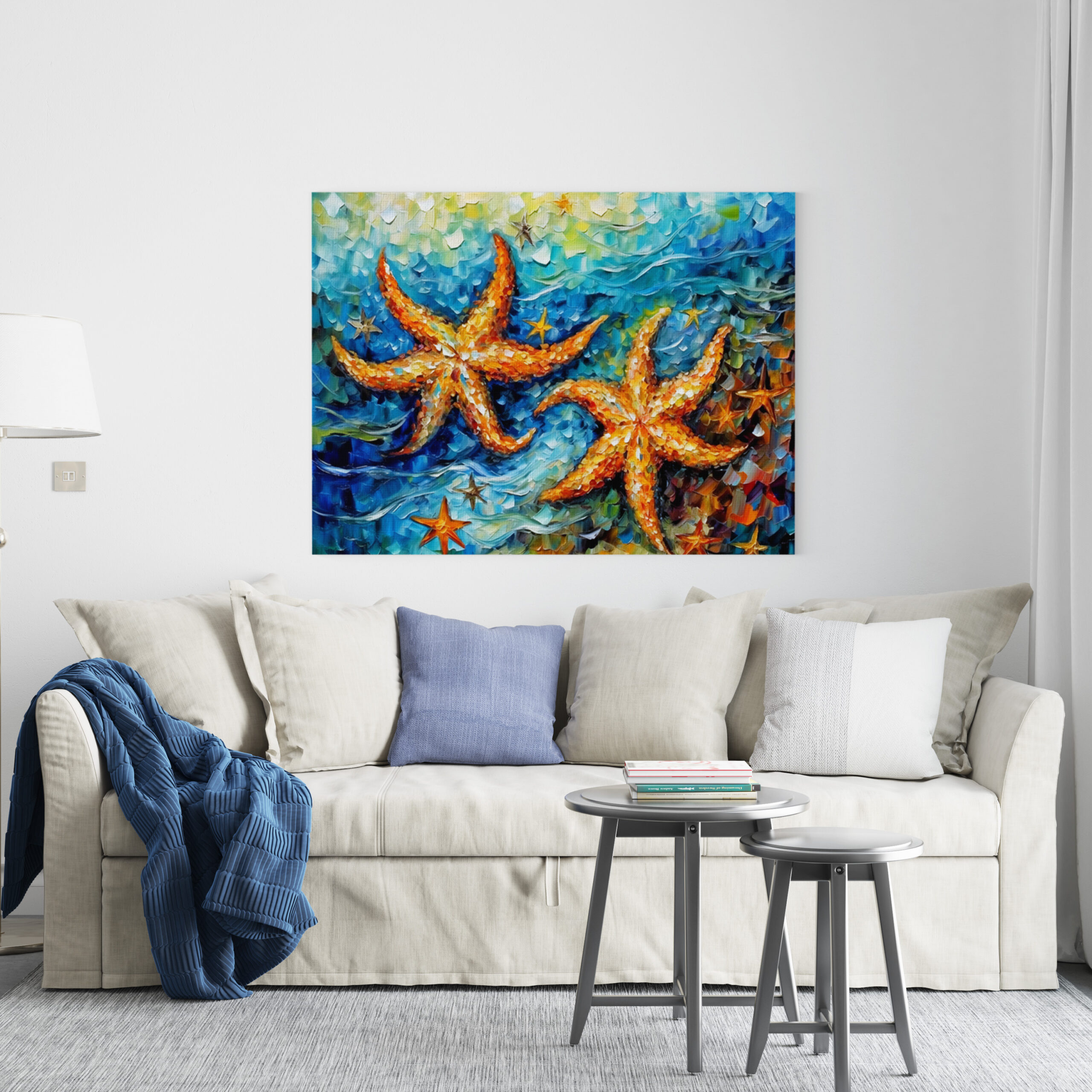 raxxa Canva: Starfish in Swirling Underwater Oil Painting – Bild 2