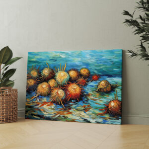 raxxa Canva: Sea Urchins in Expressive Ocean Oil Painting