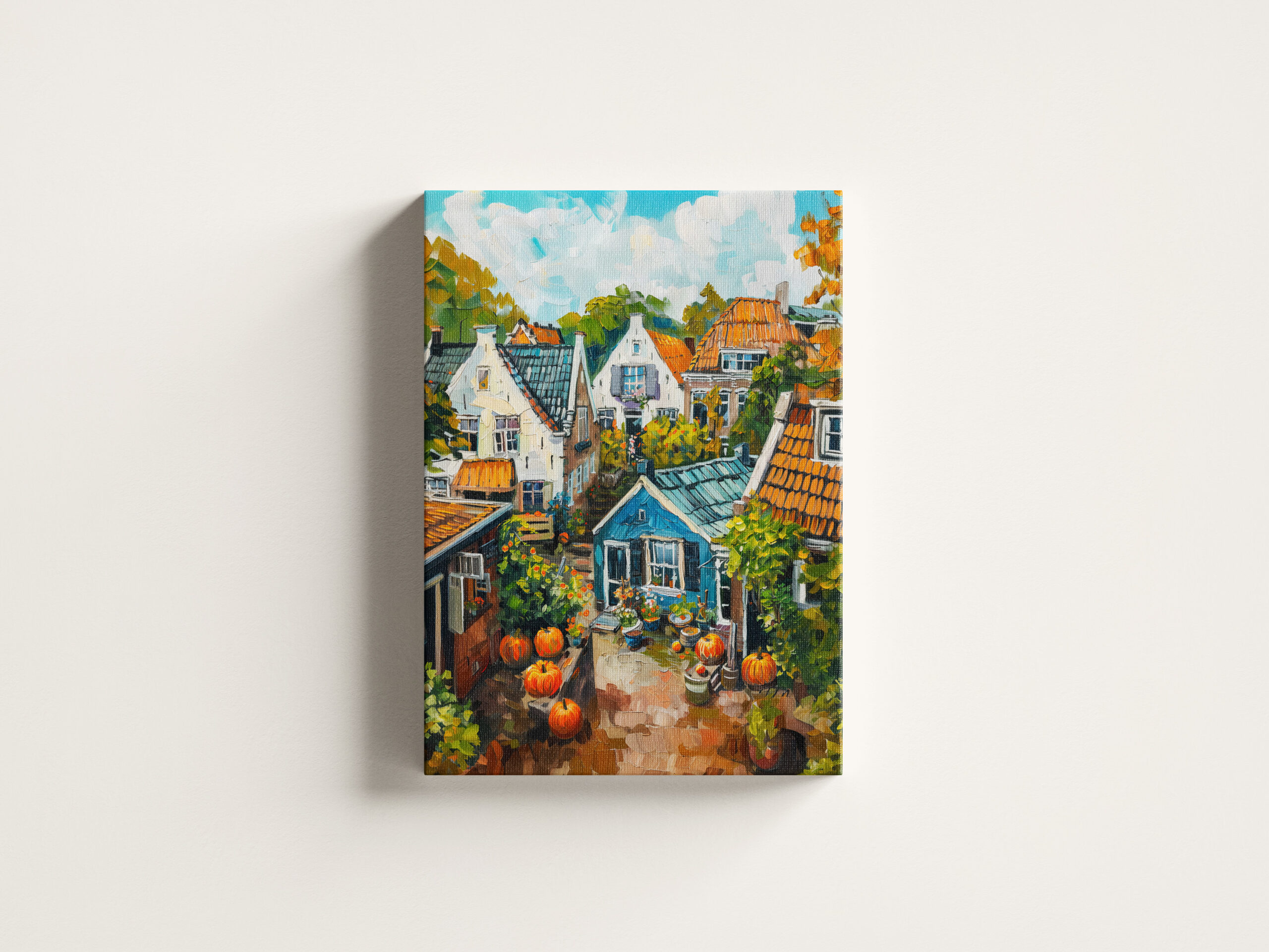 raxxa Canva: Autumn Village with Pumpkins and Cottages Painting – Bild 3