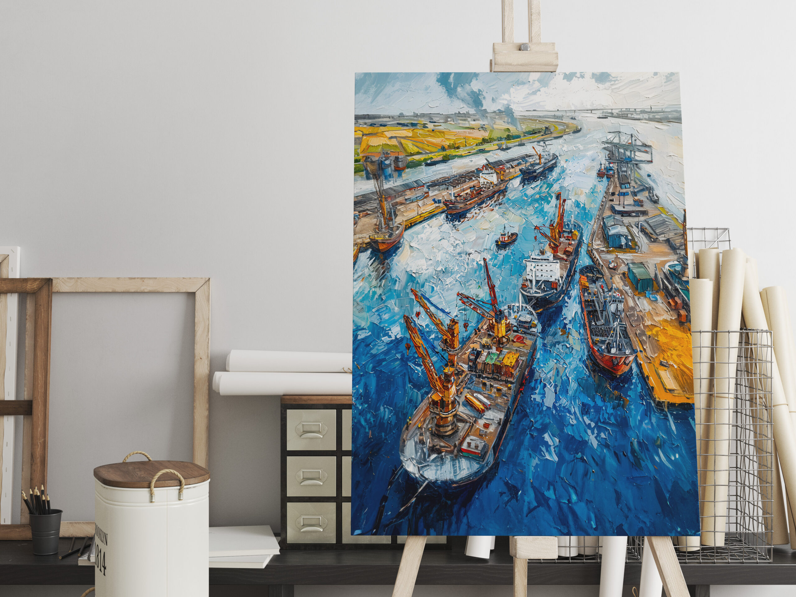 raxxa Canva: Tulip Fields with Barn and Stream Fantasy Painting – Bild 2