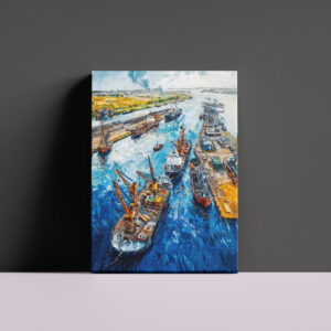 raxxa Canva: Tulip Fields with Barn and Stream Fantasy Painting